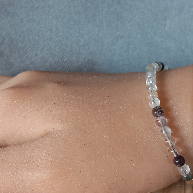 Bracelet fermoir en Quartz fantôme