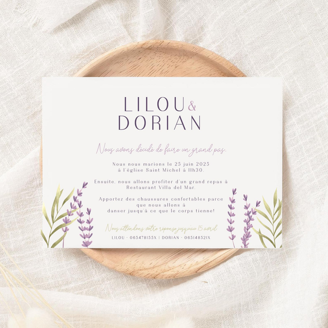 Faire-part mariage | Modèle Maud