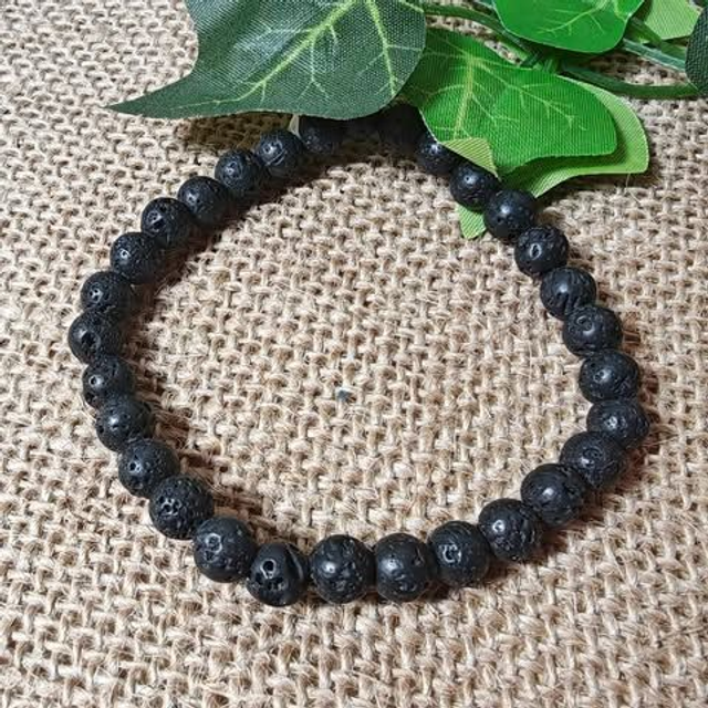 Bracelet 6mm pierre de lave