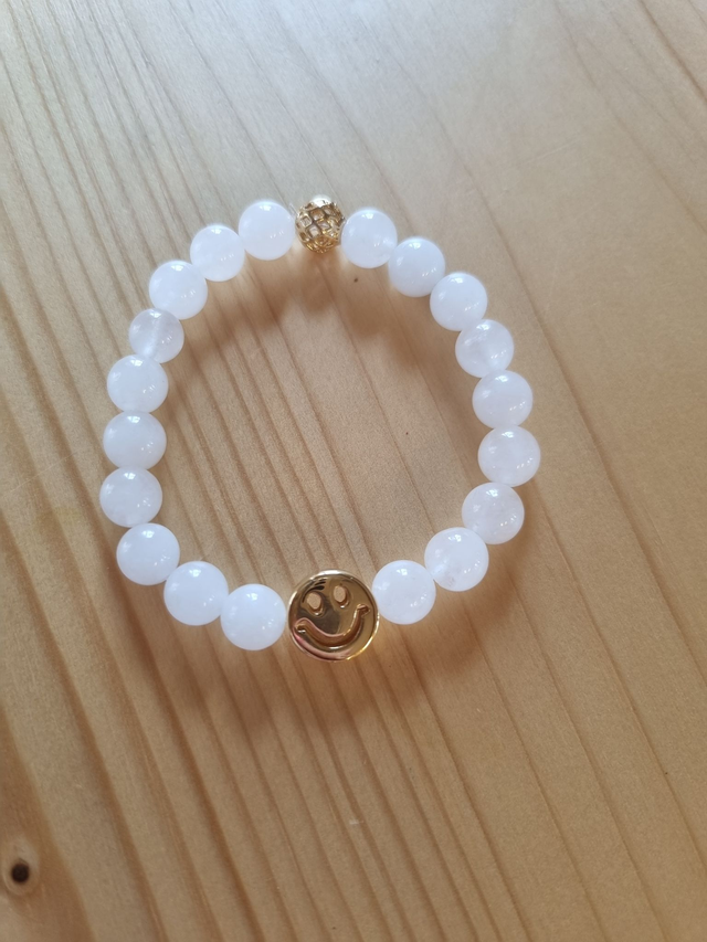 Armband weiße Jade, JUST SMILE