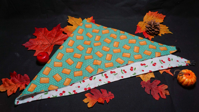 Foulard double face biscuit / cerise