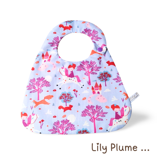 Bavoir pression violet princesse