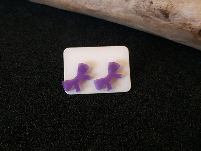 Boucles d'oreilles clous nœud papillon violet