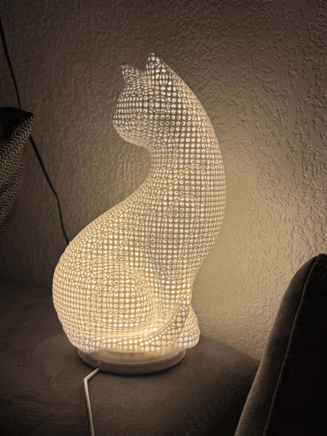 Lampe chat décorative LED imprimée en 3D