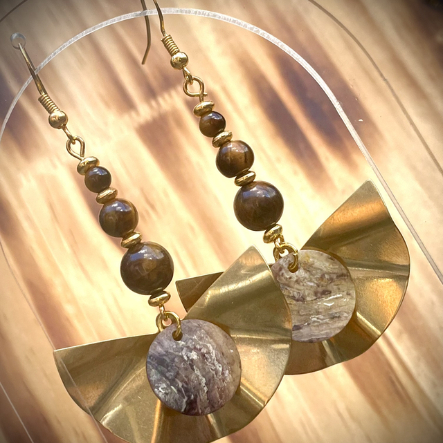 Boucles Bali Œil du Tigre