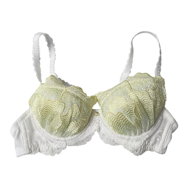 Mermaid yellow Embroidered Japanese Bra + UK 32A, UK 30A