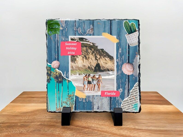 Personalised Slate Tile - Custom Rock Slate - Holiday