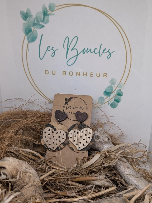 Boucles d&#039;oreilles Moon mo501 coeur