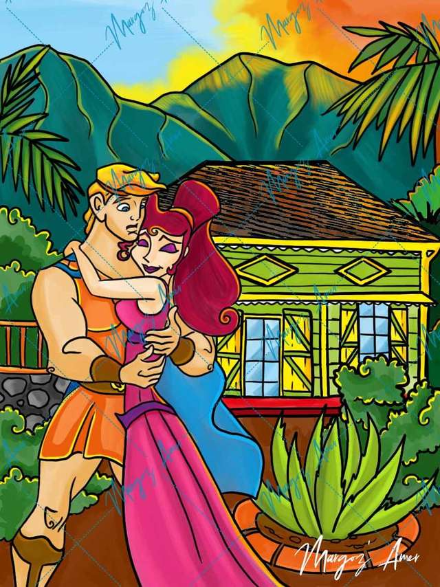 Hercule et Mégara Kaz Kréol