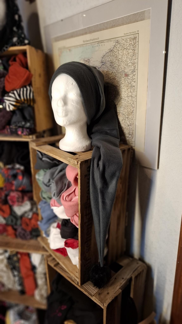 XXXL Zipfelmütze anthrazit, ca 1m lang