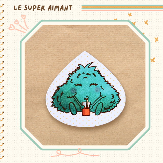 Le super aimant illustré avec une momote
