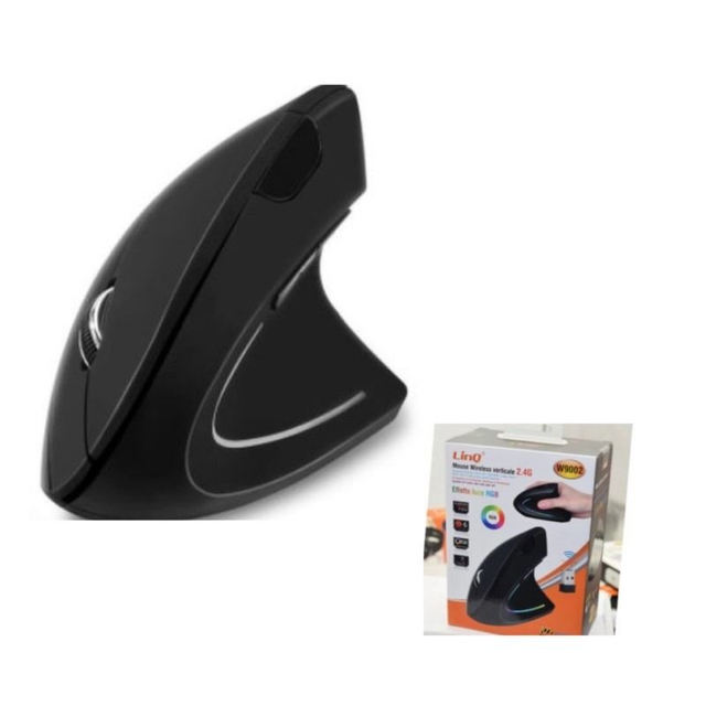 MOUSE ERGONOMICO WIRELESS CON IMPUGNATURA VERTICALE/ERGONOMICO LINQ W9002 NERO