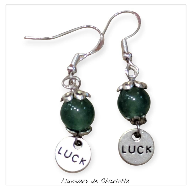 Boucles d&#039;oreilles &quot;Aventurine verte&quot; BO-152