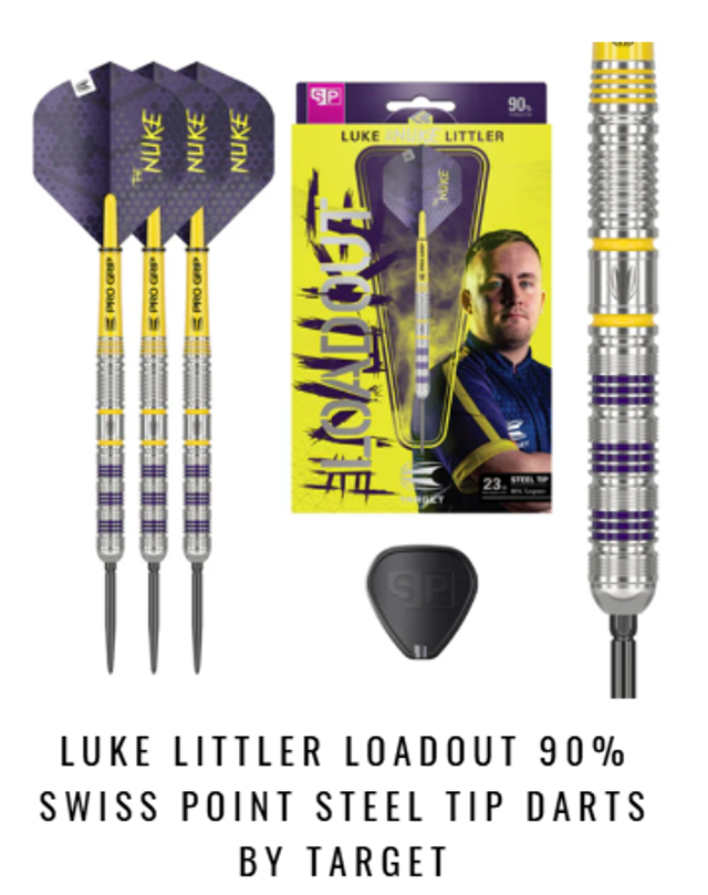 Luke Littler Loadout 23g 90% Swiss Point Steel Tip Darts by Target