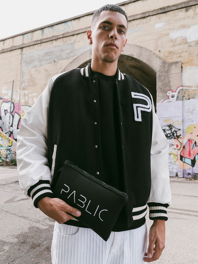 77737816 - PABLIC Bomber ecopelle college chiusura con bottoni automatici