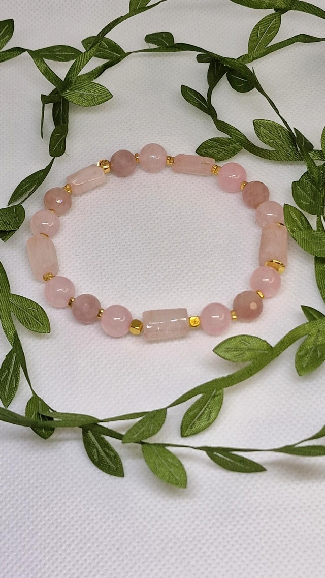 Bracelet Quartz rose en 0,8 cm 