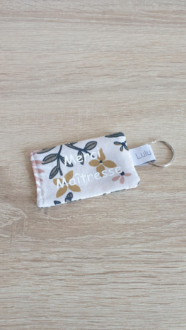 Porte clés Merci Maîtresse (tournesol)