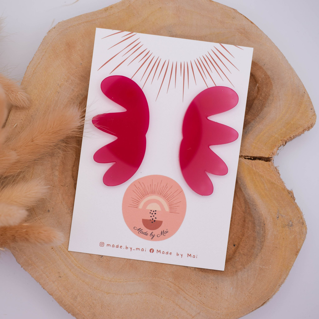 Boucles d'oreilles roses en plexi