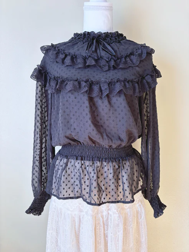 Axes Femme Black Lolita Gothic Top 