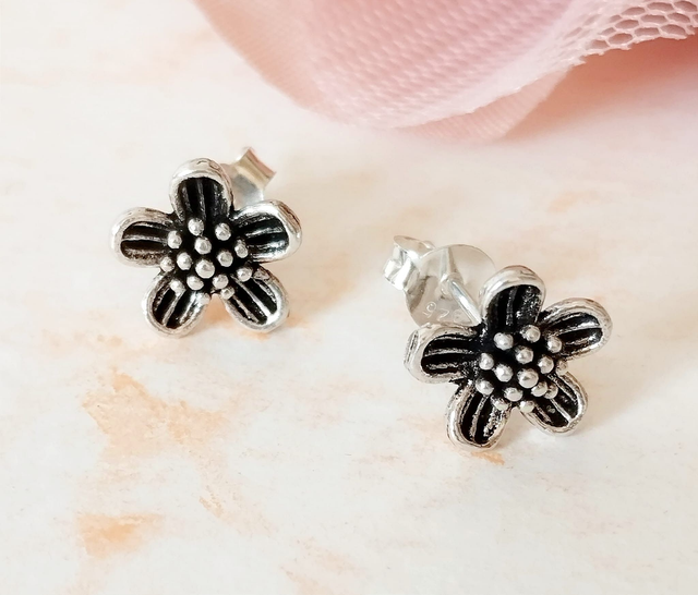 Pendientes Flor en plata 925