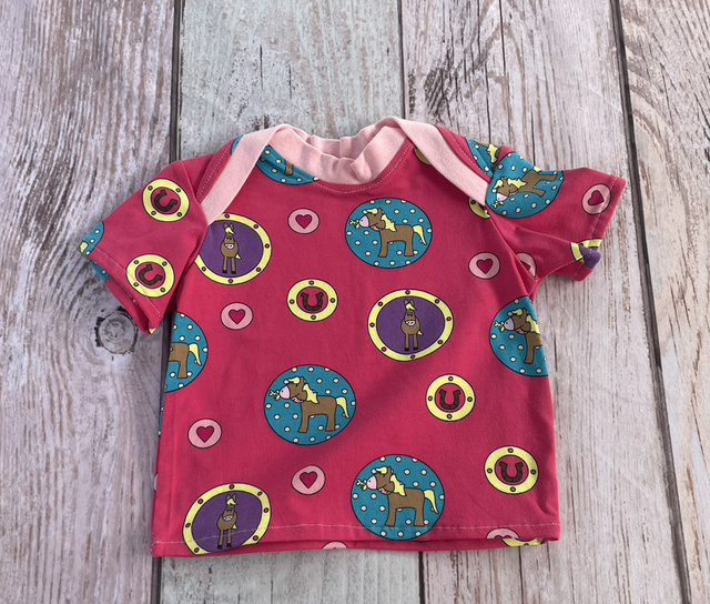 T-Shirt, Größe 68, pink mit Pferde