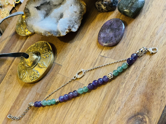 Bracelet en Améthyste et aventurine