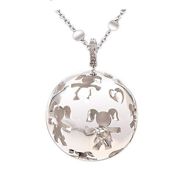 Collana Chiama Angeli regalo gravidanza Donna Ragazza con un dolce ciondolo sonoro simbolo Bimba in Argento 925 placcato in Oro