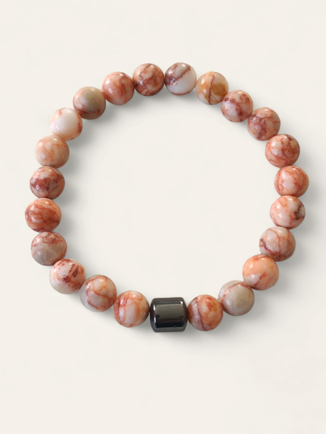 Bracelet Jaspe Zébré Rose