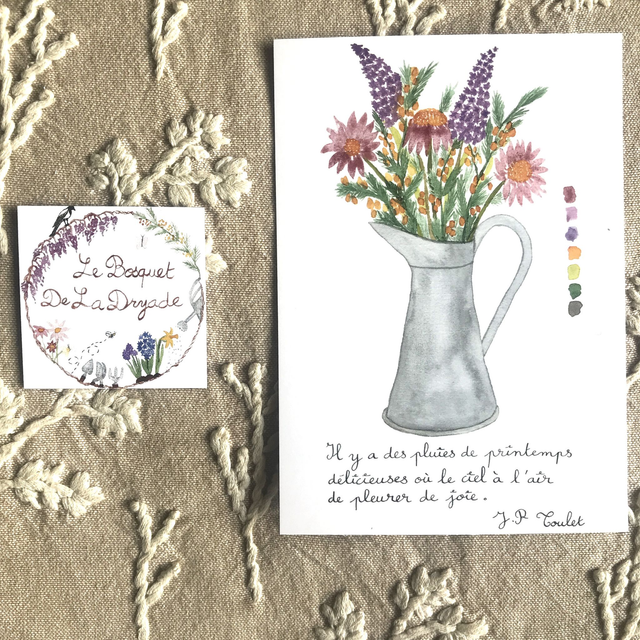 Carte postale bouquet printanier