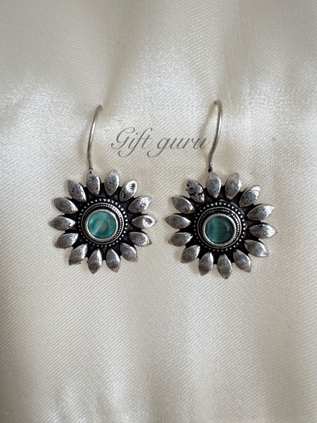 Oxidised Mint Earrings