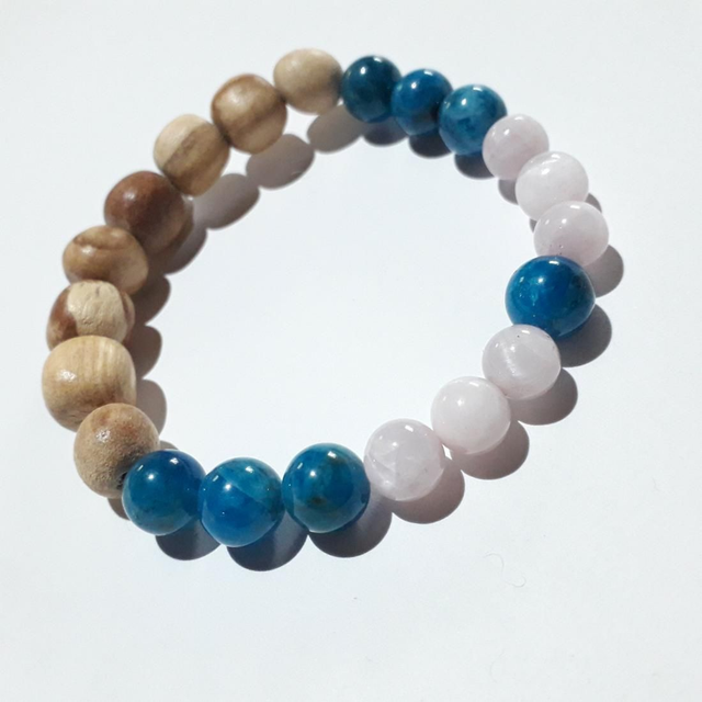  Apatite- Kunzite Palo Santo Bracelet 
