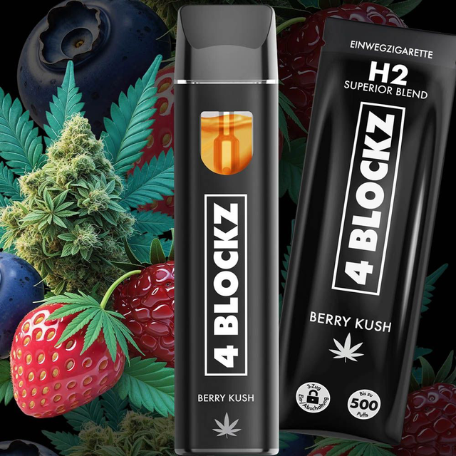 4 Blockz H2 Vape - Black Berry Kush 1ml