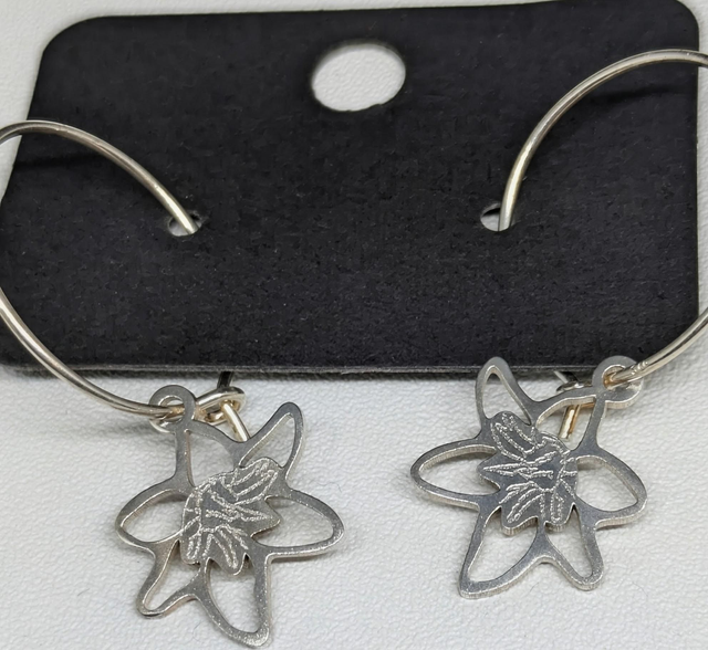 Sterling silver 20mm hoop Lily earrings 