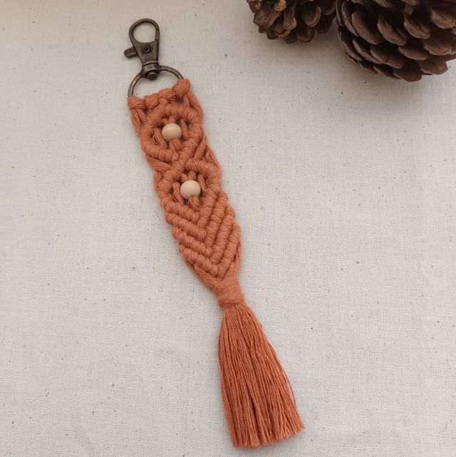 Porte-clés perles et macramé