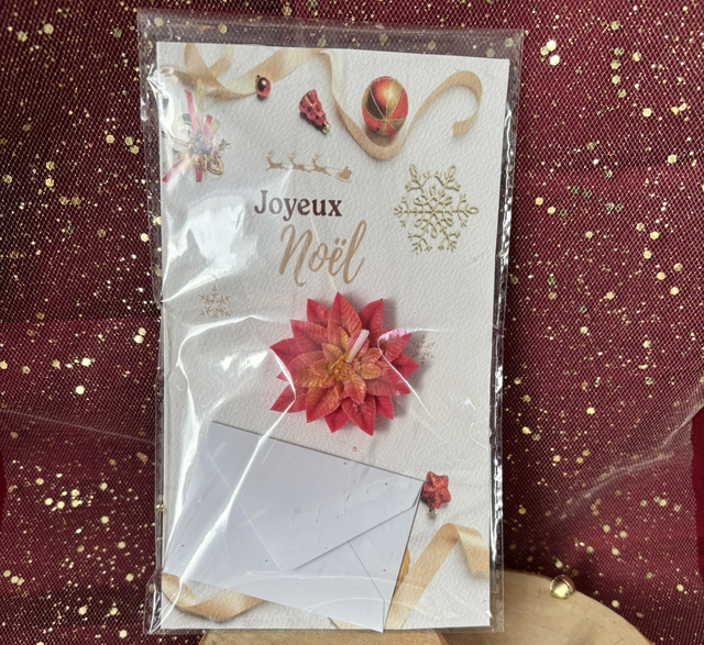Carte de Noël parfumée "Bougie Fleur de Noël"