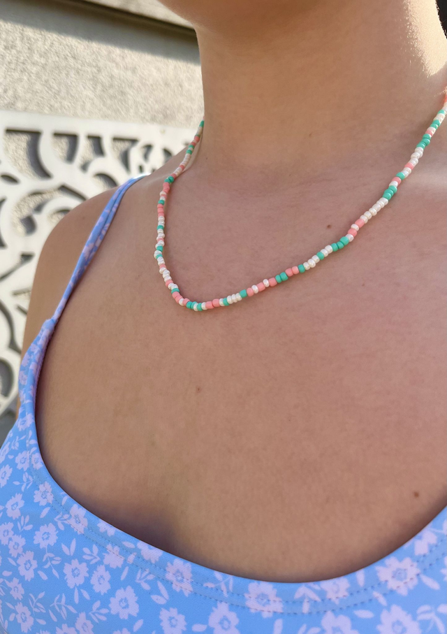 Turquoise seed bead Necklace