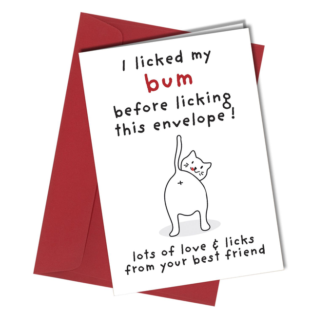#349 Licked My Bum | Birthday Card From The Cat