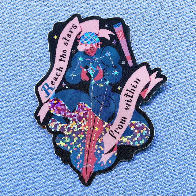 "Reach The Stars" Glitter Sticker