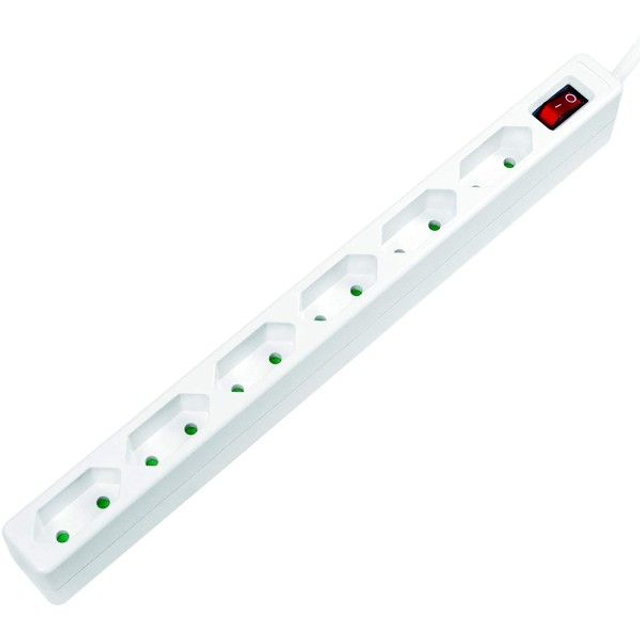 Multipresa 6 Posti Design Salvaspazio Bianco