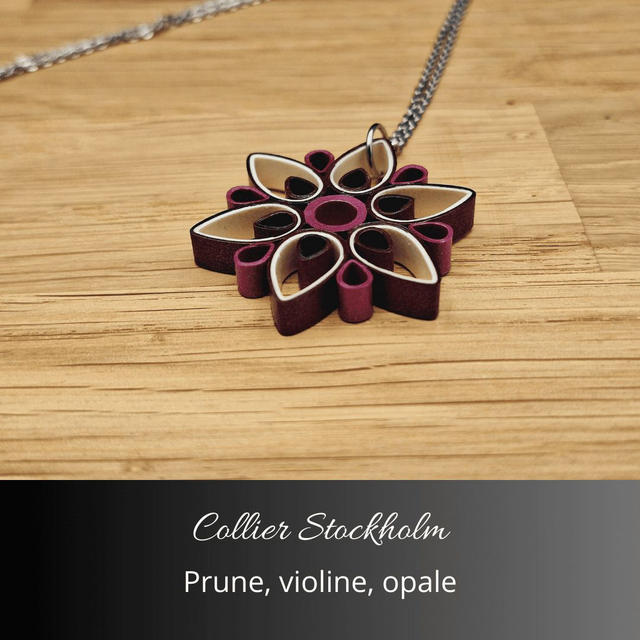 Collier Stockholm - Prune, violine, opale