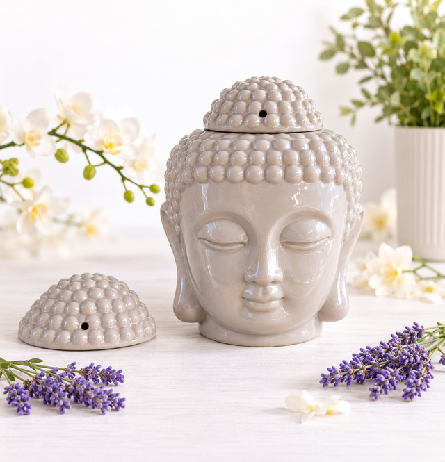 Buddha Wax Melt Burners in Black, Grey &amp; White