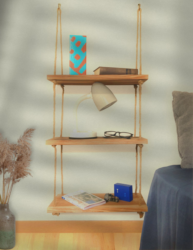 HODYSSEA Etagère murale suspendue chevet nuit HEADS-UP 42,50 cm bois clair