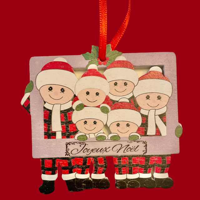 Décoration Noël en bois “famille de 6”