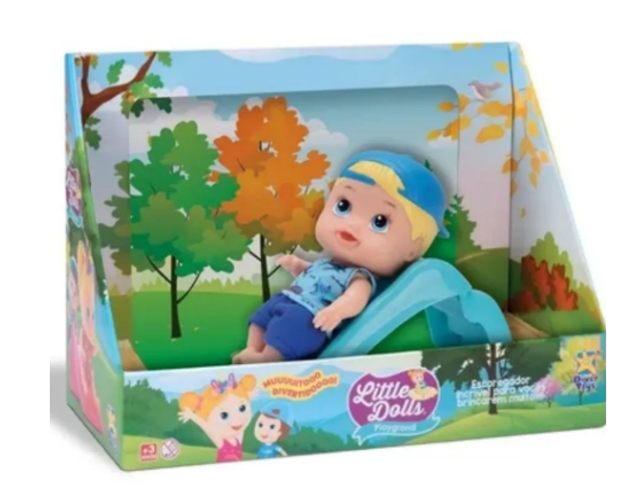 Boneco coleção Little Dolls Playnground  Escorregador