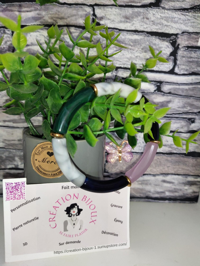 Bracelet perles incurvé 