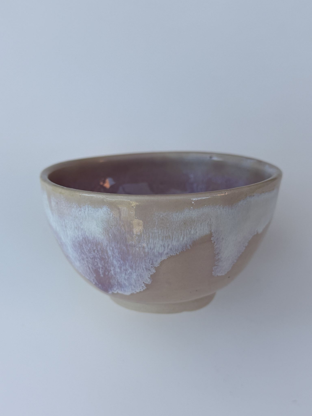 Pink/lilac foot ring small bowl