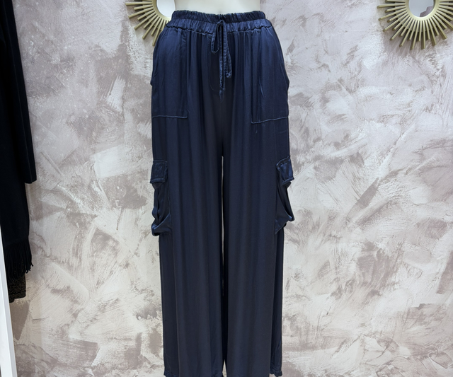 Pantalón raso azul marino