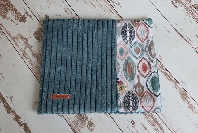 Pochette à livre, velours bleu