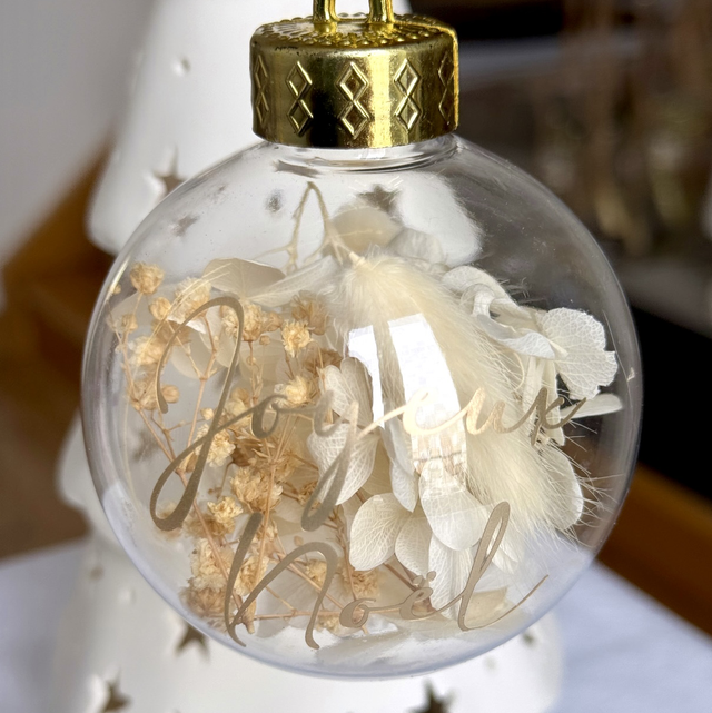 Boule fleurie "Joyeux Noël"