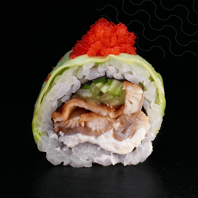#25 Aguacate Roll Anguila Y Queso Crema